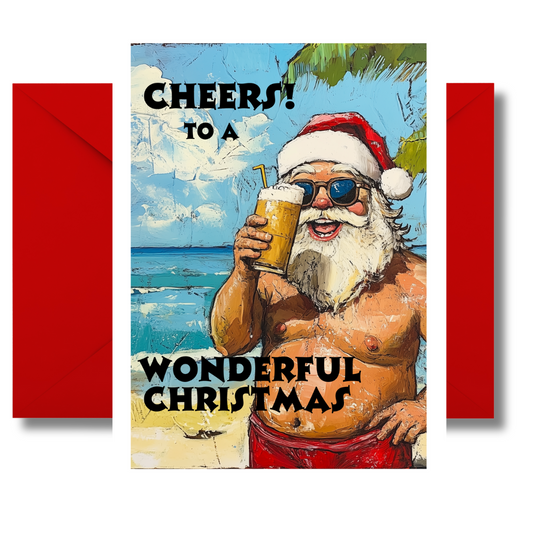 Christmas Card- Santa Cheers