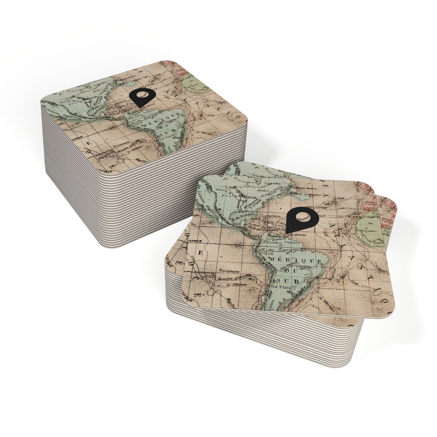 Vintage map Coasters (50, 100 pcs)